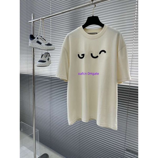 24ss Erken Bahar AOP Tasarımcı T-shirt Örgü Sweater Aquard Örgü Makinesi E Özelleştirilmiş Jnlarge Detay Yuvarlak Boyun Pamuk Kumaş Market Baskı 1020