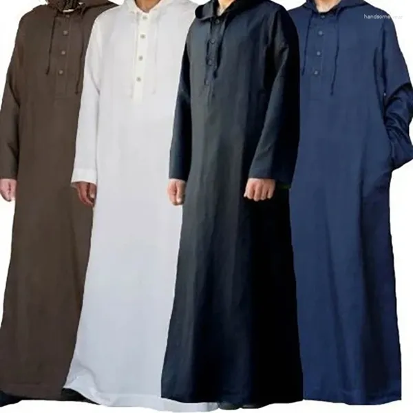 Camicie casual da uomo Abbigliamento da uomo musulmano Arabia Saudita Manica lunga Thobe Moda semplice camicia di cotone Top a vestaglia