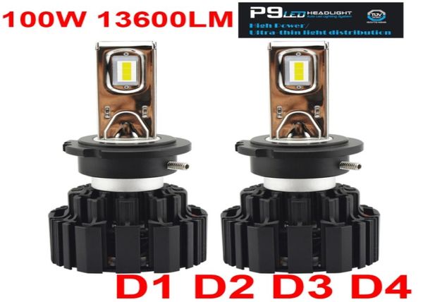 1 Set D1S D2S D3S D4S Universal 100 W 13600 LM P9 LED-Scheinwerfer 25 mm ultradünn keine blinden FLIP-Chips Power White 6000 K Lampenbirne 505197429