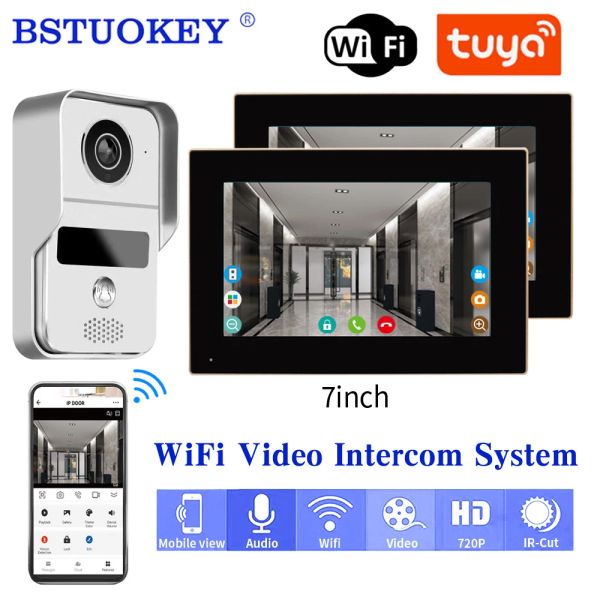 Kontrolle Tuya Smart WiFi Video Türklingel Home Intercom Telefon 1080p RFID Wireless Door -Zuschauerkamera -Intercom 7 -Zoll