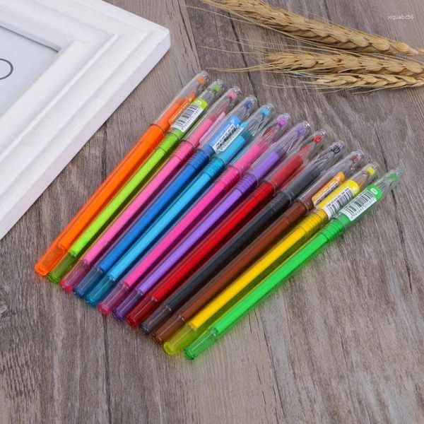 Elmas jel kalem okulu malzemeleri rastgele renkli kalemler çizer öğrenci şeker rengi