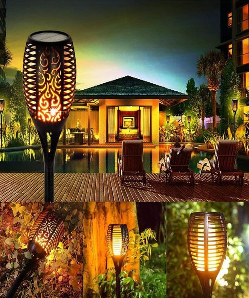 Streamer Flammenlampe LED-Solarleuchten für den Außenbereich, IP65, wasserdicht, Gartenlicht, flackernde Flammen, Fackeln, Lampen für Innenhöfe, Gärten B3271493