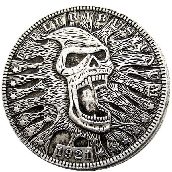 HB36 Hobo Morgan Dollar Schädel Zombie Skelett Kopie Münzen Messing Handwerk Ornamente Heimdekoration Zubehör253r