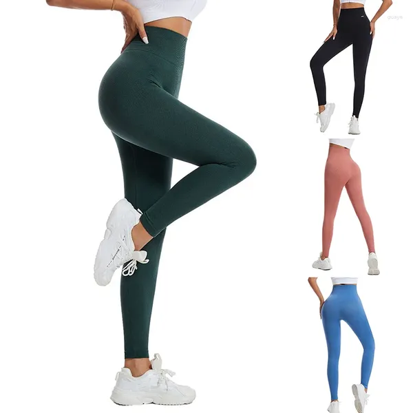 Damen-Leggings, sexy Frauen, hohe Taille, Scrunch BuLeggings, solide Yoga-Hosen, nahtlos, Fitness, Workout, Push-Up-Strumpfhose, lässige Sporthose