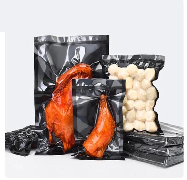 Sacchetti per alimenti sottovuoto in nylon nero Salsiccia domestica Frutta secca Sigillatura fresca Imballaggio Conservazione Cucina Bomboniera all'ingrosso