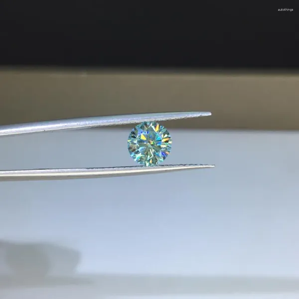 Diamanti sciolti 1 ct VVS1 Moissanite blu rotondo Taglio eccellente Diamante Test D Colore Pietra zaffiro per la realizzazione di fedi nuziali di fidanzamento