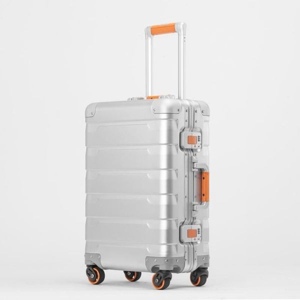 20 24 Zoll Retro Vollaluminium-Magnesium-Legierung Gepäck Spinner Carry On Boarding Business Trolley Koffer Mode Valise Suitcases284Y