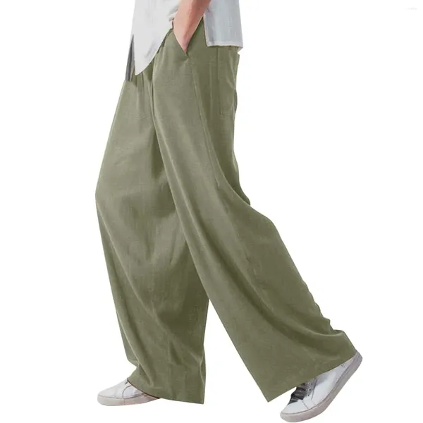 Pantaloni da uomo Uomo Maschio Quattro Stagioni Appesi Pantaloni a Gamba Larga Stile Dritto Casual Abbigliamento Allentato per Pantalones Hombre