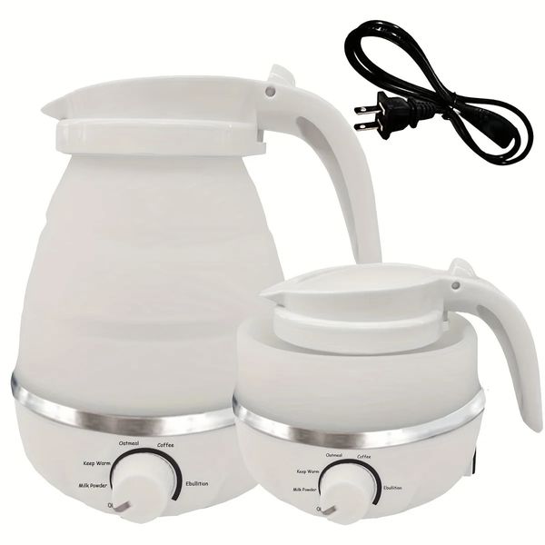 Складной и портативный чайник, водонагреватель, 0,6 л, 600 Вт, электрический чайник для путешествий и дома, чайник, силикагель 240228