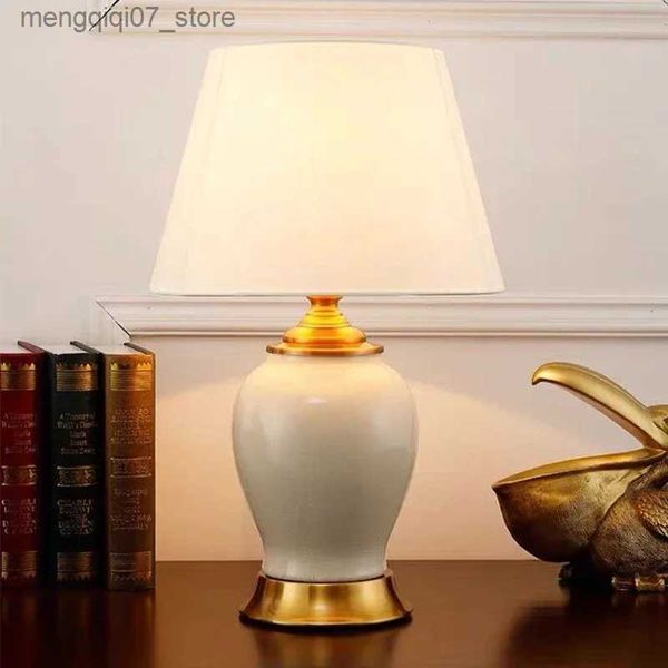 Lampade Paralumi TEMAR Lampada da tavolo in ceramica contemporanea Stile americano Soggiorno Camera da letto Comodino Scrivania Luce Ingegneria alberghiera Decorativa L240312