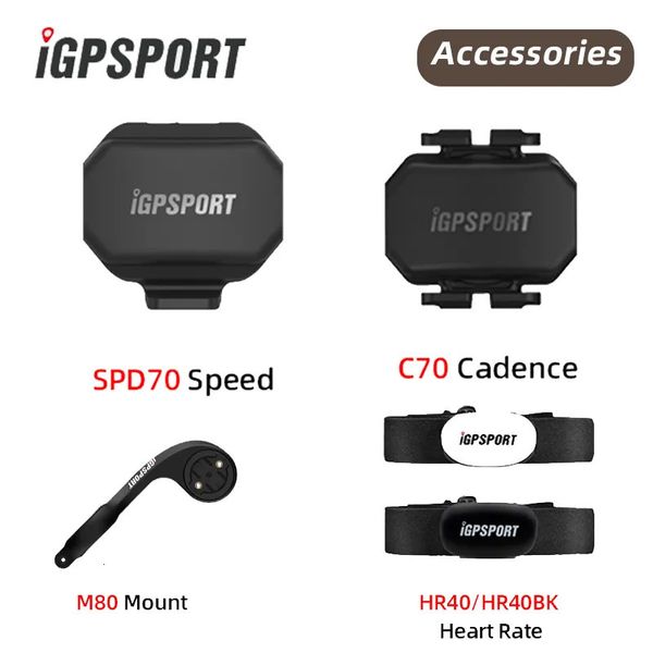 IGPSPORT IGS Sensor de velocidade Sensor de cadência HR40 Sensor de coração S80 SPD70 CAD70 Suporte de sensor de computador Acessórios para bicicleta 240307