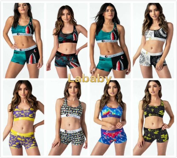 Damen Trainingsanzüge Zweiteiliges Set Designer Badeanzug Bikini Weste Tank Top BH Shorts Shark Bademode Marke Beachwear Lababy2059920163