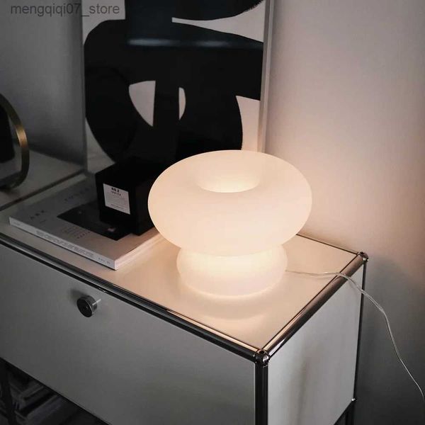 Lâmpadas Shades LED Donut Table Lamp Light Table com Dimmer Switch Glass para sala de estar mesa de cabeceira quarto lâmpada para quarto noite lâmpada l240311