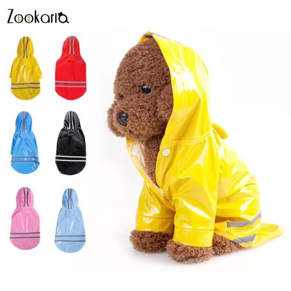 Haustier Katze Hund Regenmantel Mit Kapuze Welpen Kleine Regen Mantel PU Reflektierende Wasserdichte Jacke Für Hunde Kleidung Outdoor Ganze Apparel245R