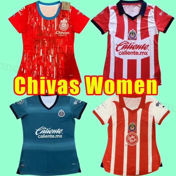 Maglia da calcio da donna 2023 2024 Chivas de Guadalajara 23 24 LIGA MX I. BRIZUELA A. VEGA J. SANCHEZ S. FLORES maglia da calcio t F. BELTRAN GONZALEZ G. OROZCO Ragazza terza casa