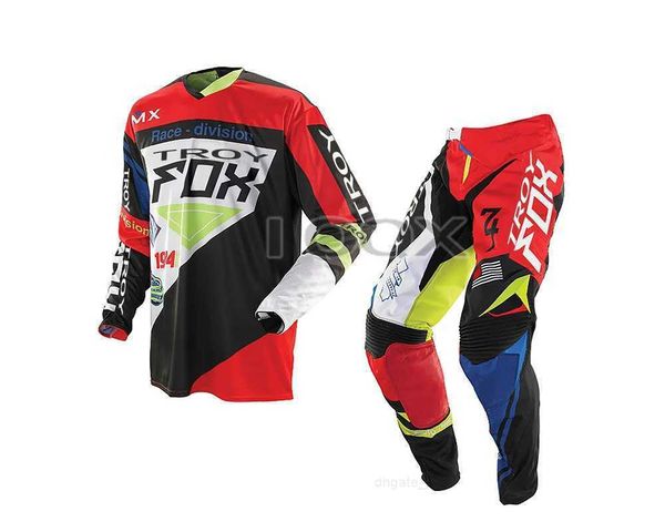 Vendita calda Troy Fox Moto Downhill Bike Off Road Mens 360 Divizion Gear Set Tuta da motocross Moto Kit Pantaloni in jersey