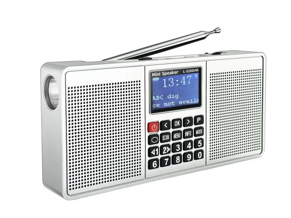 Lautsprecher EONKO DAB-Radio L528DAB Multifunktions-Stereo-Digitalradio-Lautsprecher mit Bluetooth TF USB FM/DAB/DAB+ Taschenlampe Uhr Typ C