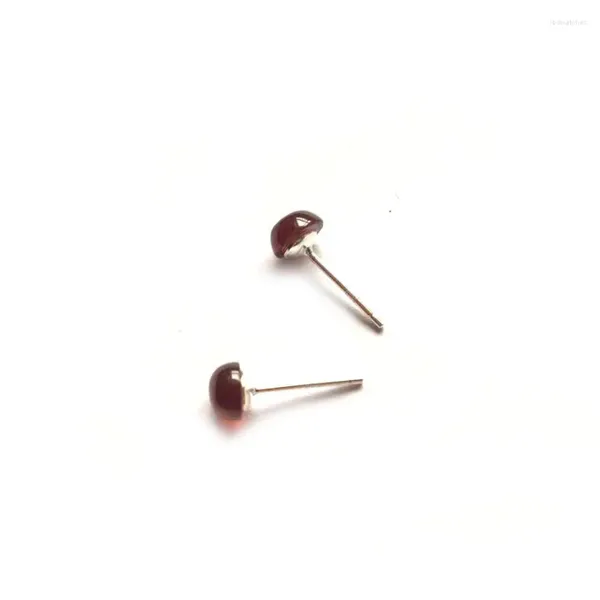 Ohrstecker 5A Echter Granat Ohrhänger Earbob S925 Sterling Silber Natürlicher Kristall