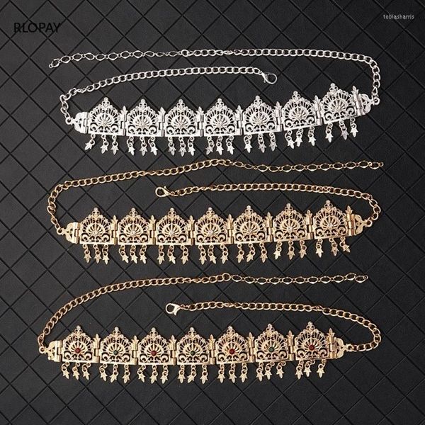 Headpieces metal casamento peças de cabelo em ouro strass borlas acessórios de noiva luxo prata bandana árabe noivas chain217j