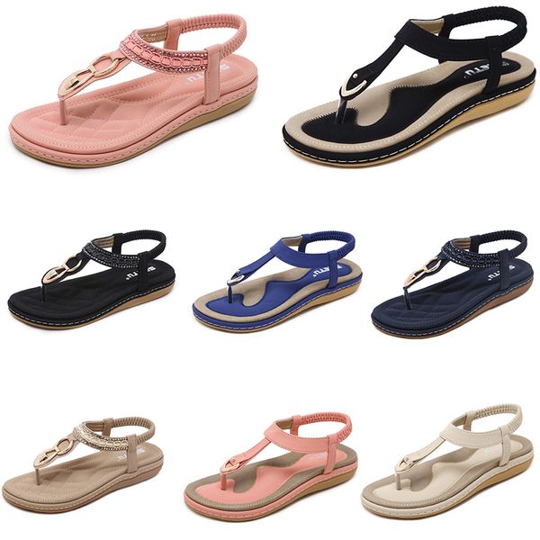 Sandalen Frauen niedrig 2024 Sommerschuhe Heels Mesh Oberfläche Freizeit Mutter Schwarzweiß großgröße 35-42 J57-1 Gai 692