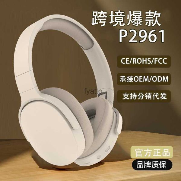 Fones de ouvido de telefone celular P2961 Headworn Wireless Bluetooth Headphones com graves pesados estereoscópico All Inclusive Sports Music WiredH240312