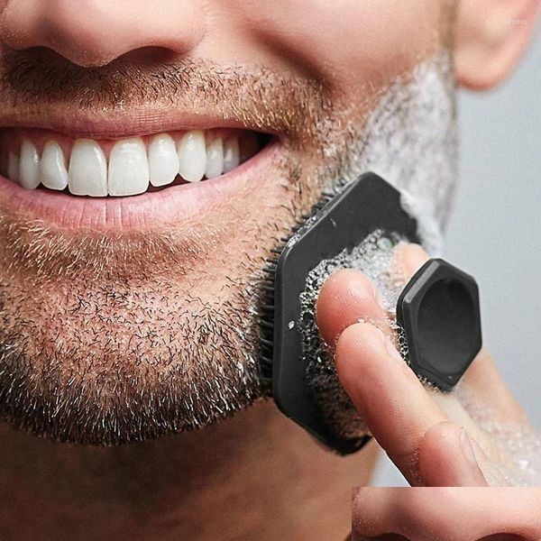Makyaj fırçaları Erkekler yüz temizlik fırçası yıkayıcı sile minyatür yüz derin temiz tıraş mas cildi bakım eksfoliye edici sakal 2024 damla deliği ot1uq
