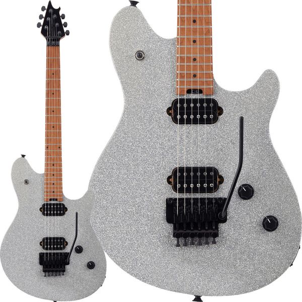 Chitarre elettriche per chitarra Silver Sparkle con tastiera in acero cotto standard