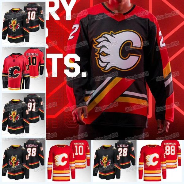 Personalizzato Uomo Donna Gioventù Calgary Reverse Retro Jersey Jonathan Huberdeau''Flames''Nazem Kadri Jacob Markstrom Mikael Backlund Michael Stone Elias Lindho