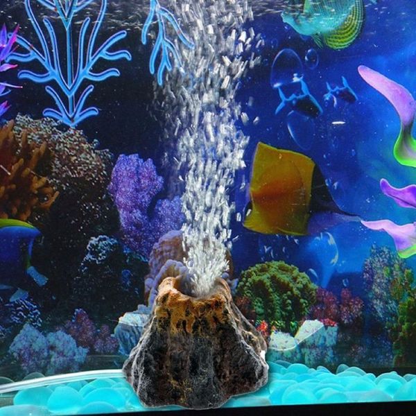 1 шт. аквариум в форме вулкана воздушный пузырь камень кислородный насос орнамент для аквариума рыбы водные принадлежности украшения Pet Decor2785