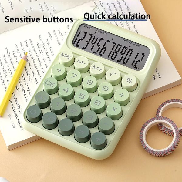 Korea Kawaii Taschenrechner Cartoon Candy Color Stille mechanische Tastatur Desktop Finanz- und Buchhaltungslernen 240227