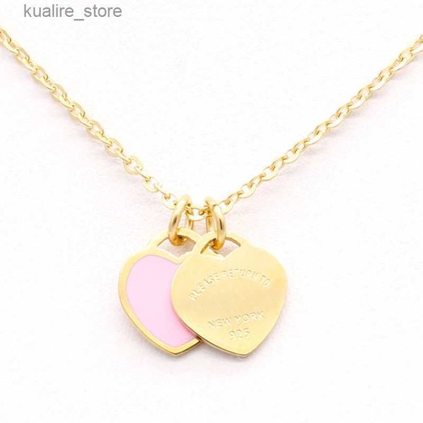 Anhänger Halsketten Herz Halskette Designer Schmuck Kette Halsketten Anhänger Designer Accessoires Mode Straße Frauen Mädchen Luxus Gold Titan Anhänger