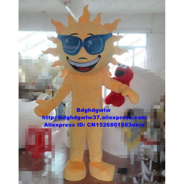 Maskot Kostümleri Güneş Güneş Ile Big Smile Maskot Kostümü Yetişkin Karikatür Karakter Kıyafet Takım Butik Mevcut Konferans Fotoğraf ZX1191