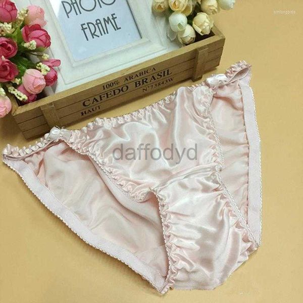 Calcinha feminina calcinha feminina seda sexy cuecas de cetim bonito biquínis de cintura baixa roupa interior extravagante cor sólida calcinha íntima lingerie ldd240311