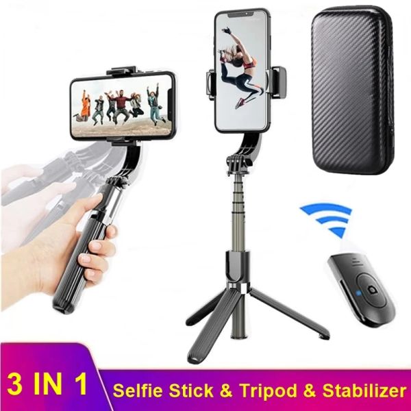 Giunto cardanico Tongdaytech Bluetoothcompatibile Selfie Stick Treppiede AntiShake Stabilizzatore cardanico portatile per Iphone Samsung Xiaomi Smartphone