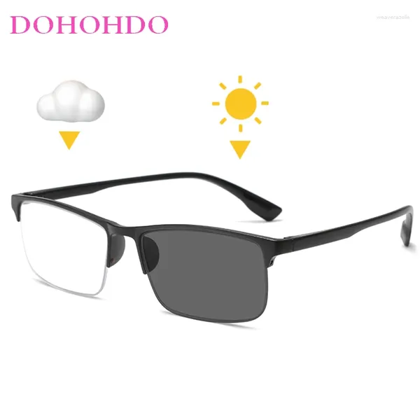 Sonnenbrille Dohohdo Vintage Square Pochromic Anti Blue Light Brillenrahmen Frauen Männer Oculos de Grau femininos UV400