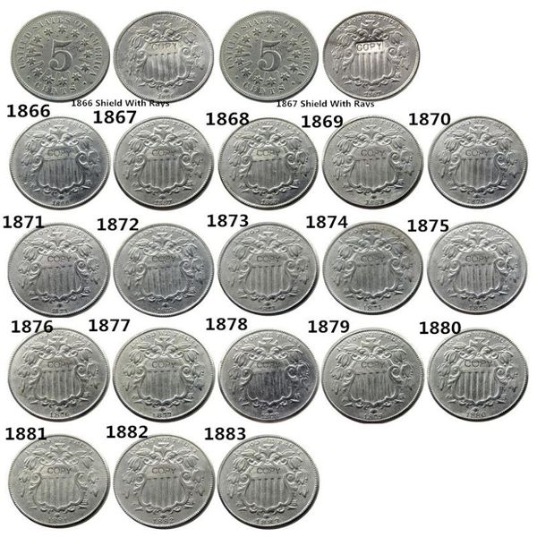 Stati Uniti Un set di 1866 -1883 20 pezzi cinque centesimi di nichel monete copia Medel artigianato promozione fabbrica a buon mercato bella casa accessori304H
