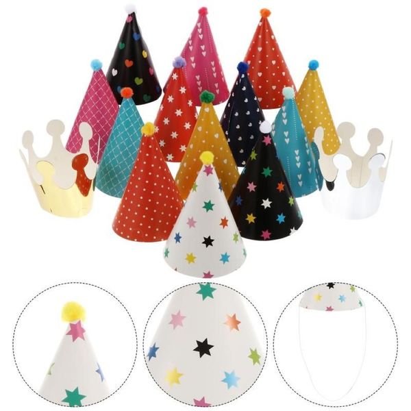 Abbigliamento per cani 22 pezzi berretti per cappelli per feste di compleanno per cuccioli di animali domestici accessori per costumi da festa2644