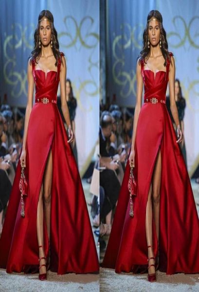 Elie Saab Abiti da sera rossi A Line Side Split Prom Dress Abiti da festa formali Abiti per occasioni speciali1621871