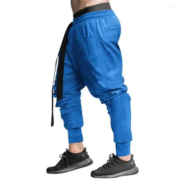 Pantaloni da uomo Pantaloni sportivi attivi con vestibilità slim leggermente elasticizzati in poliestere da uomo con coulisse casual alla caviglia