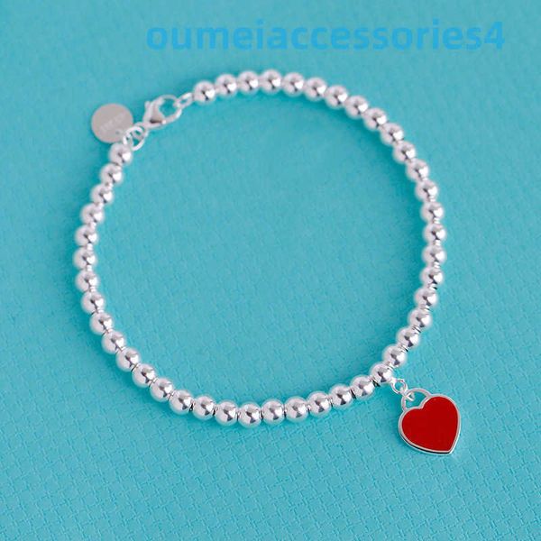 2024 schmuck Designer Marke Armbänder S925 Sterling Weibliche Liebe Rot Buddha Perlen Silber Herz Armband