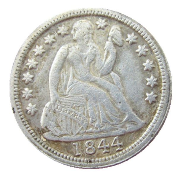 US 1844 P S Liberty Seated Dime Versilberte Kopie Münze Craft Promotion Factory schönes Zuhause Zubehör Silbermünzen318A