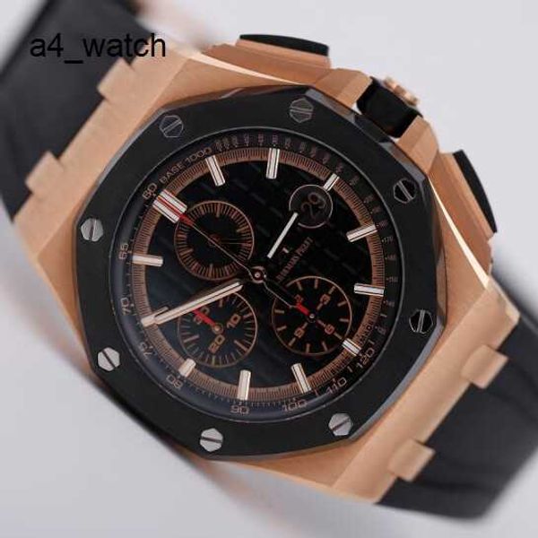 Ultimo orologio AP di lusso Royal Oak Offshore 26401RO Uomo in oro rosa Sportivo Cronografo in ceramica nera Macchinario automatico Orologio svizzero di lusso per il tempo libero Diametro 41 mm