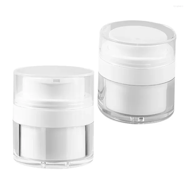 Garrafas de armazenamento 2 Pcs Recipiente Creme Garrafa Vazia Dispensador Pequeno Frasco Airless Branco Maquiagem Viagem