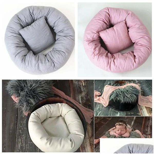 Keepsakes 2 pezzi set Born Pography Props Coperta Tappetino Cuscino Baby Pograph Fondale Infantile Po Shooting Studio Accessori 231026 Drop Deli Otrss