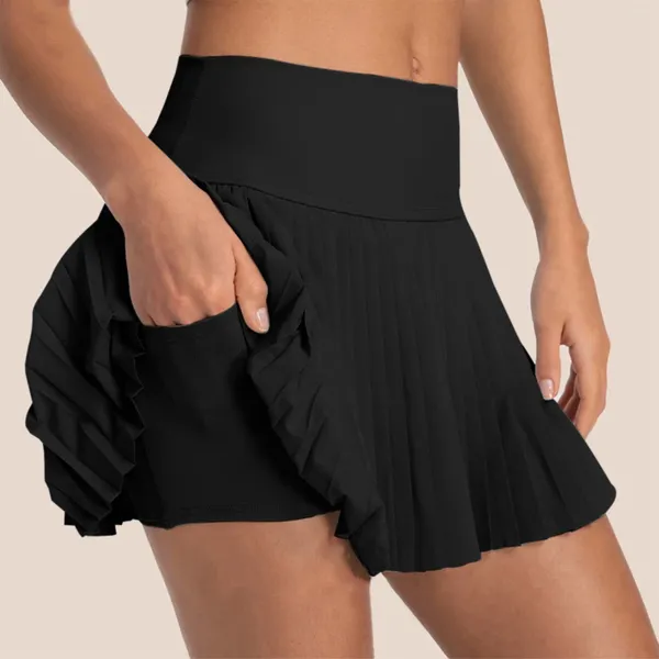 Saias moda cor sólida esportes feminino tênis correndo saia ativo atlético yoga fitness shorts mulheres faldas roupas esportivas