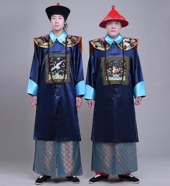 Neues Schwarz und Blau der Qing-Dynastie. Minister039s-Kostüme für Männer. Kleidung im alten chinesischen Stil für Männer