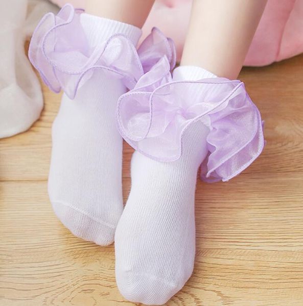 Çocuklar bebek çorap aksesuarları kızlar pamuk dantel üç boyutlu fırfırlı çorap bebek toddler çorap çocuklar dans etmek fırfırlı çoraplar giyim Noel hediyeleri