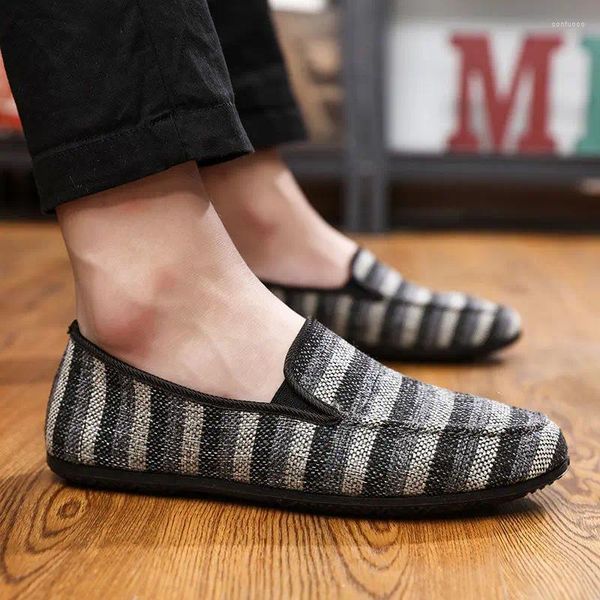 Scarpe casual Mocassini Uomo Slip-On Leggeri Tela da uomo Moda estiva Versatile One Step Lazy Driving Man