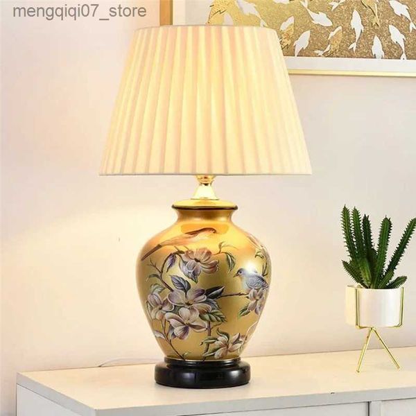 Lampade Paralumi TEMAR Lampada da tavolo in ceramica contemporanea Stile americano Soggiorno Camera da letto Comodino Scrivania Luce Ingegneria alberghiera Decorativa L240311