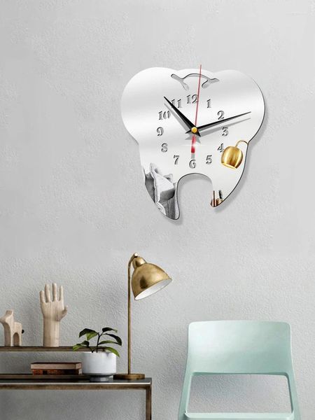 Relógios de parede Espelho Relógio DIY Acrílico TV Backdrop Adesivos Sem Bateria Moderna Decoração de Casa